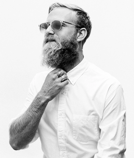 half-face man in glasses